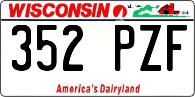 WI license plate 352PZF