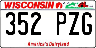 WI license plate 352PZG