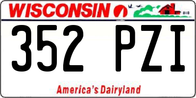 WI license plate 352PZI