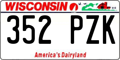 WI license plate 352PZK