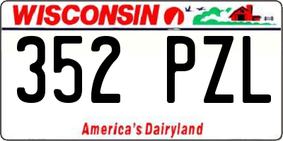 WI license plate 352PZL