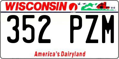 WI license plate 352PZM
