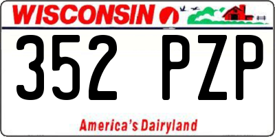WI license plate 352PZP