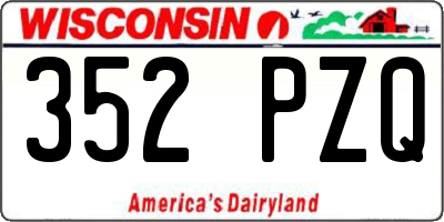 WI license plate 352PZQ