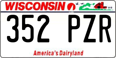 WI license plate 352PZR