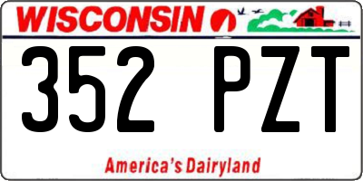 WI license plate 352PZT