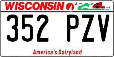 WI license plate 352PZV