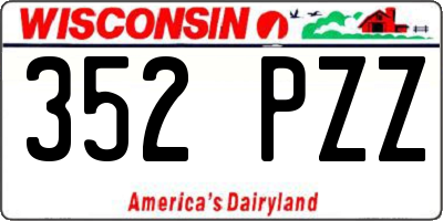 WI license plate 352PZZ
