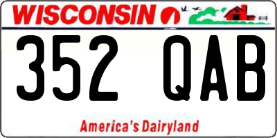 WI license plate 352QAB