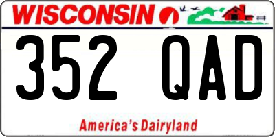 WI license plate 352QAD