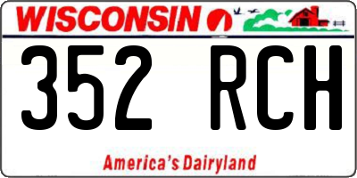 WI license plate 352RCH
