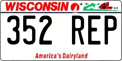 WI license plate 352REP