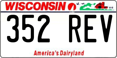 WI license plate 352REV