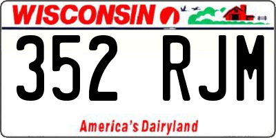 WI license plate 352RJM