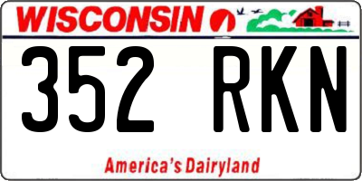 WI license plate 352RKN