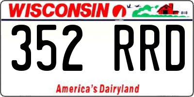WI license plate 352RRD