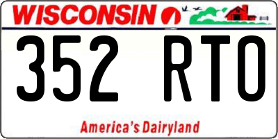 WI license plate 352RTO