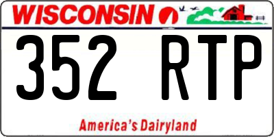 WI license plate 352RTP