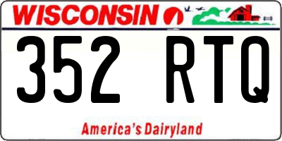 WI license plate 352RTQ