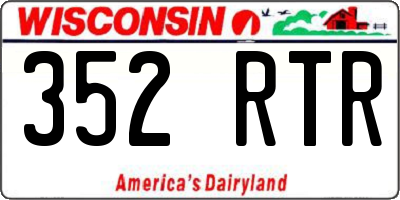 WI license plate 352RTR