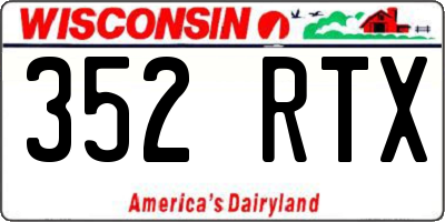 WI license plate 352RTX