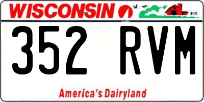 WI license plate 352RVM