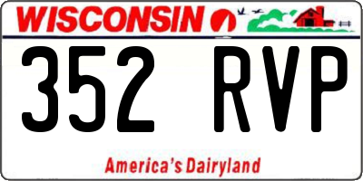 WI license plate 352RVP