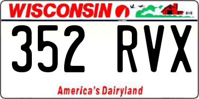 WI license plate 352RVX
