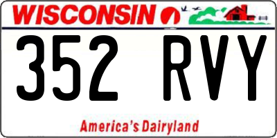 WI license plate 352RVY