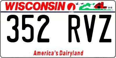 WI license plate 352RVZ