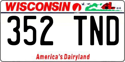 WI license plate 352TND