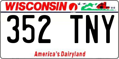 WI license plate 352TNY