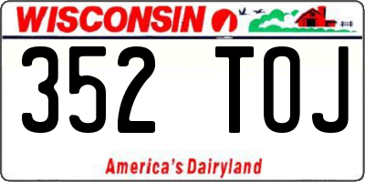 WI license plate 352TOJ
