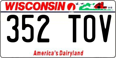 WI license plate 352TOV