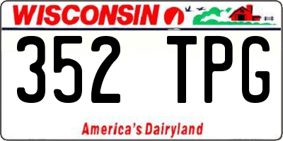 WI license plate 352TPG