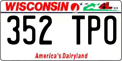 WI license plate 352TPO