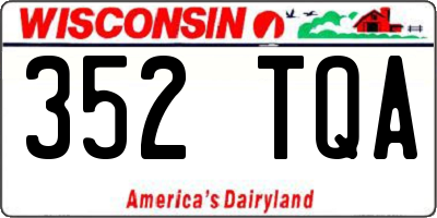 WI license plate 352TQA