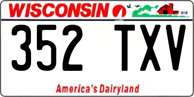 WI license plate 352TXV