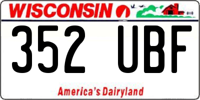 WI license plate 352UBF