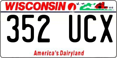 WI license plate 352UCX