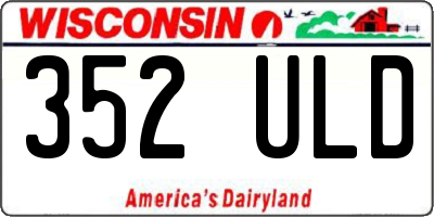 WI license plate 352ULD