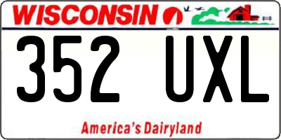 WI license plate 352UXL