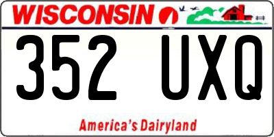 WI license plate 352UXQ
