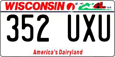 WI license plate 352UXU
