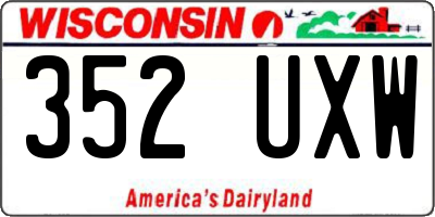 WI license plate 352UXW