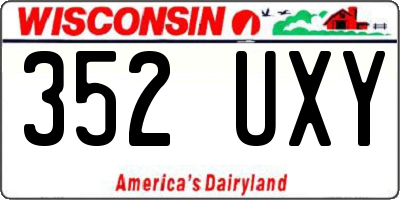 WI license plate 352UXY
