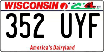WI license plate 352UYF