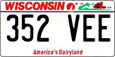 WI license plate 352VEE