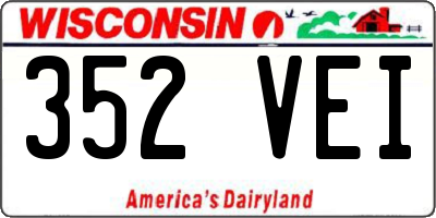 WI license plate 352VEI