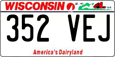 WI license plate 352VEJ